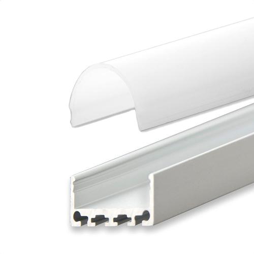 Argenté Profil Aluminium En U Pour Rubans À Led, Alu U-Profil Mini 24 - Runde Milchige Abdeckung, Efp