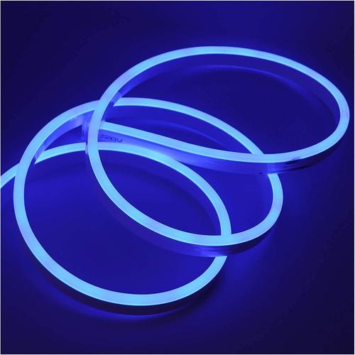 Bleu Bleu Lumière Au Néon Led, 220v 2835 120leds / M Imperméable À L'eau Flexible Led Light Strip Au Néon Avec, Pour Chambre,