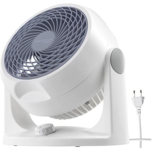 Blanc Woozoo, Ventilateur de table silencieux, puissant & portable, 23m2, Portée 12m, Inclinaison verticale, Chambre - Woozoo