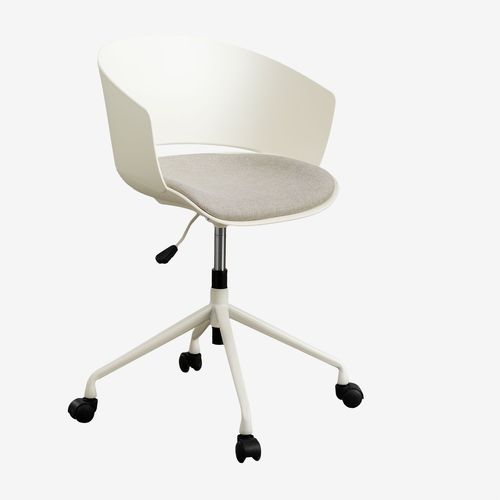 Chaise De Bureau Morgana Avec Roulettes Blanc Gardenia