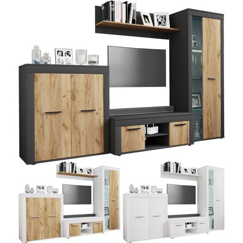 Vcm 4 Pcs. Tv Lowboard Armoire De Télévision Mur D'armoire Salon Annexe Mur Usilo L