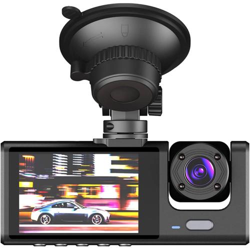 Caméra De Tableau De Bord 3 Canaux HD 1080P Caméra Automatique Double Objectif Dashcam Enregistreur Vidéo Surveillance De