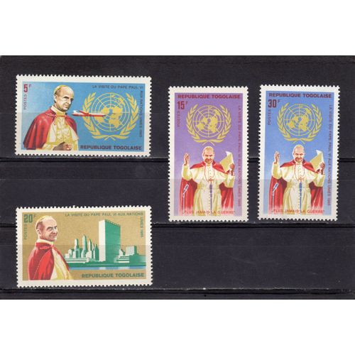 Timbres-Poste Du Togo (Visite Du Pape Paul Vi Aux Nations Unies)