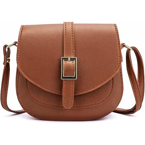 Marron Rétro Sac à bandoulière Femme Sac a Main en PU Cuir Sacs Portés épaule Sacoche Besace Messenger Bag Sacs pour Téléphone Chic