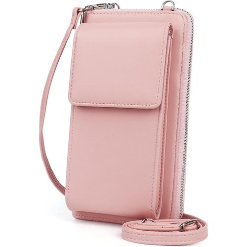 A-rose Mini Sac pour Téléphone Portable, Simple Portefeuille Femme Porte-cartes avec Pochette GSM, Sac Bandoulière Femme Smartphone