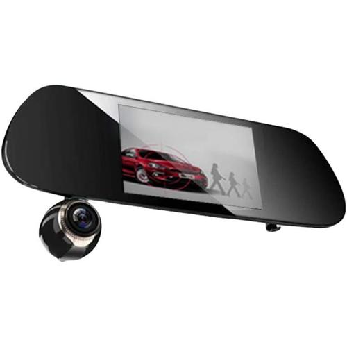 (Type T2) Rétroviseur Enregistreur de Conduite à Trois Enregistrements Dashcam Voiture Caméra avec 170° Grand Angle,