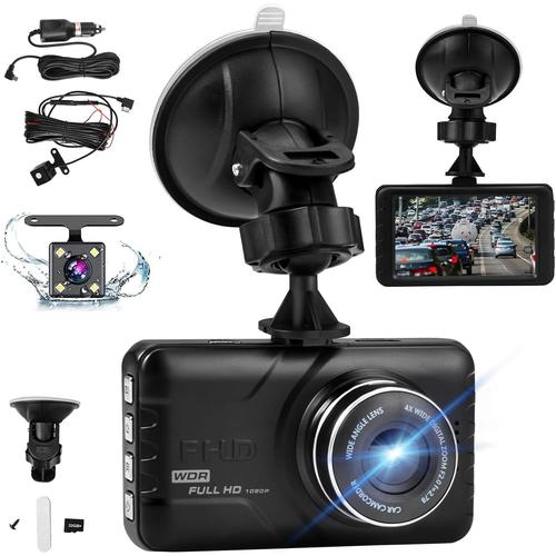 Dashcam Voiture Avant Arrière,Camera Voiture avec Carte SD 64G,WiFi & APP,GPS, Camera Embarquée Voiture Dash Cam Voiture Grand Angle