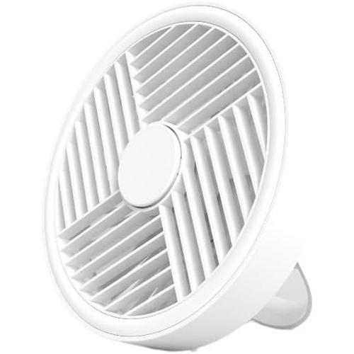 Blanc Willy Ventilateur de table portable avec batterie LED 5,5 W léger avec trépied pour camping, terrasse ou séjour en intérieur