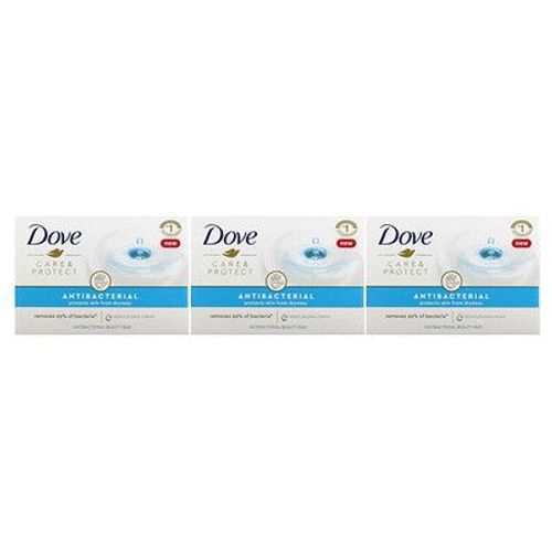 Dove Care & Protect, Pain De Beauté Antibactérien, 3 Barres, 90 G Chacune 