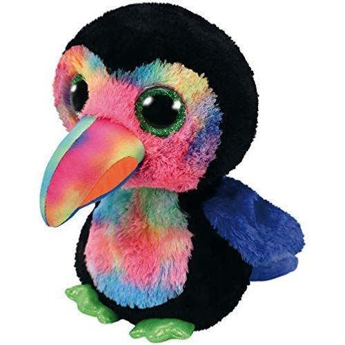 Peluche Perroquet Beaks Multicolore Ty Yeux Brillant Vert 18 Cm