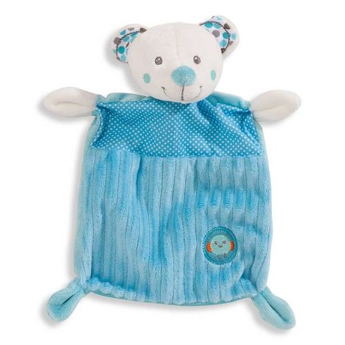 Doudou Ours Bleu Et Plat Nicotoy