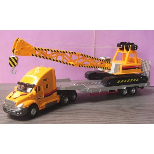 Super Transporteur " City Liner Blue Crane Mtc Constructions " Porte Grue À Chenilles - Édition 2014 --Maisto