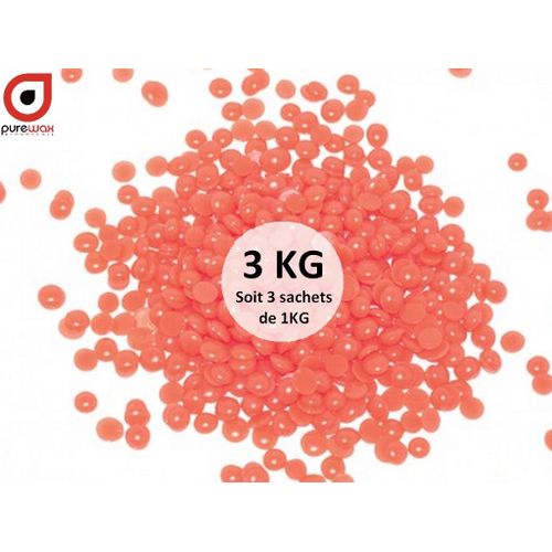 3 Kg De Perles De Cire Rose À Épiler Pelable Purewax By Purenail - 3 Sachets De 1000gr Pastilles Rose Top Promo 