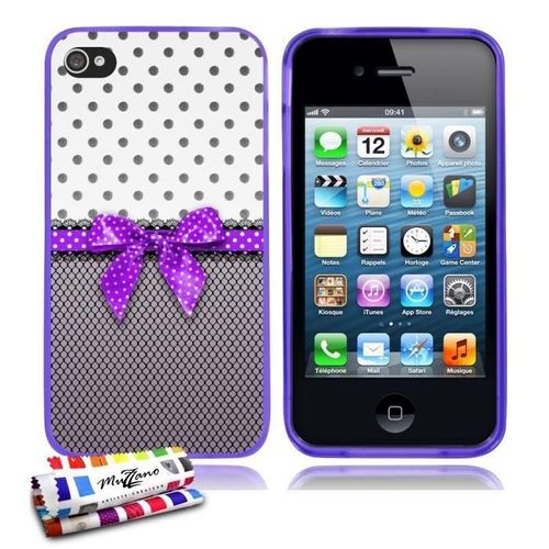 Coque Iphone 4 4s Pin Up Silicone Violet Souple (Tpu)