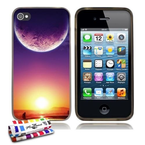 Coque Iphone 4 4s Crepuscule Silicone Gris Souple (Tpu)