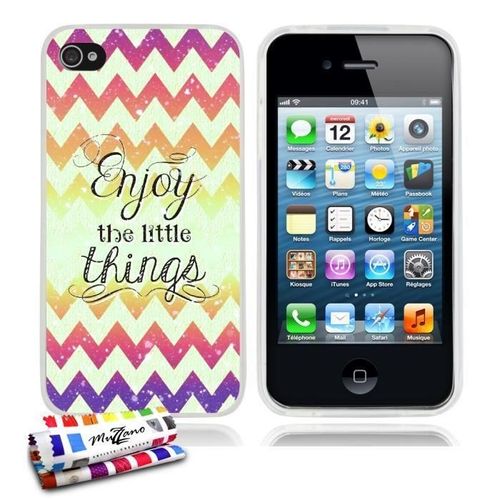 Coque Iphone 4 4s Enjoy Rose Silicone Transparent Souple (Tpu)