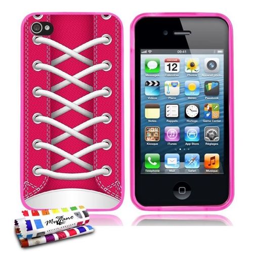 Coque Iphone 4 4s Tennis Silicone Rose Souple (Tpu)