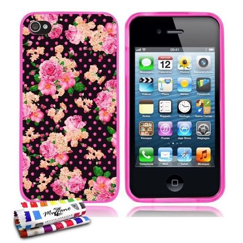 Coque Iphone 4 4s Le Romantique Silicone Rose Souple (Tpu)