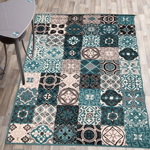 Tapis Chambre 80x150 Tissé Vert D'eau Rectangle Lyn1 Faian