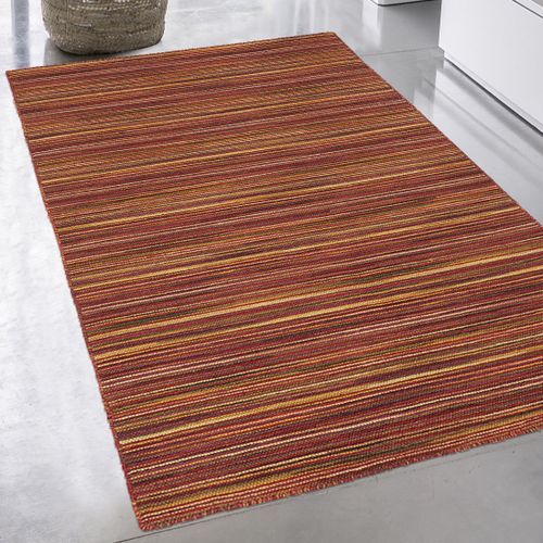 Tapis Chambre 60x110 Fait À La Main En Laine Rouge Rectangle Motif Géométrique