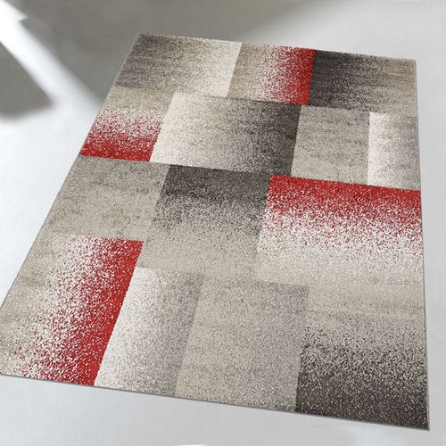 Tapis Chambre 80x150 Tissé Gris Et Beige Rectangle Motif Géométrique Derby A