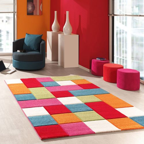 Tapis Enfant 80x150 Rectangle Tissé Multicolore Motif Voiture Lyn8 Kidcar