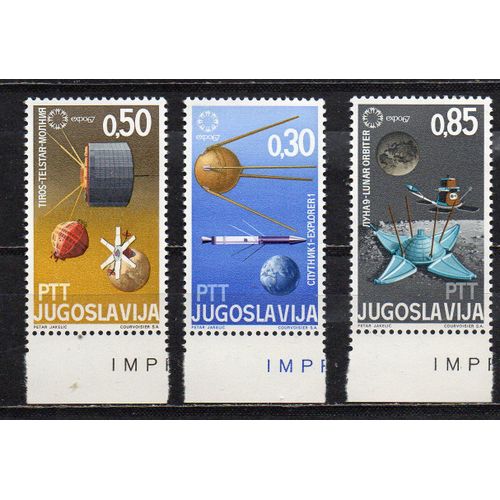 Yougoslavie- Série De 3 Timbres Neufs- Espace