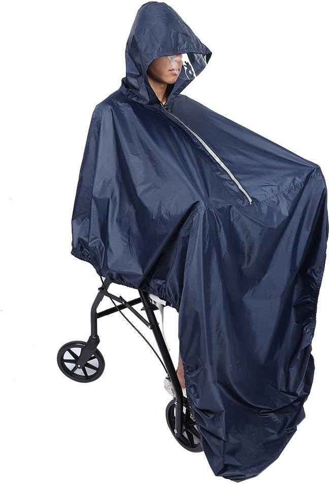 Housse De Fauteuil Roulant, Cape De Protection Contre La Pluie Poncho Avec Capuche Adulte Personnes Âgées Seniors Cape En Fauteuil Roulant Housse En Polyester Résistant À L'eau Et Aux Déchirures 