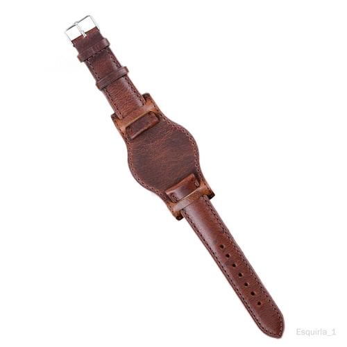 Bracelet De Montre En Cuir Avec Boucle Ardillon, Bracelet De Remplacement Marron 19mm