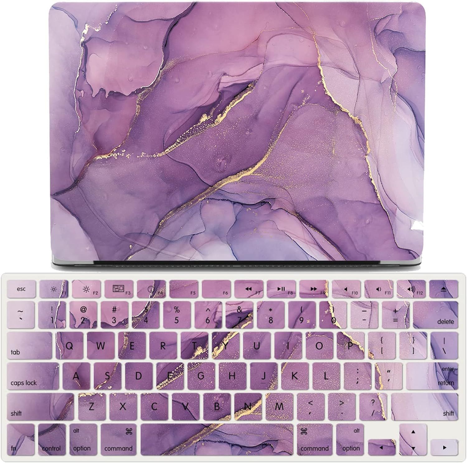 Colorful Marble Cas Pour Macbook Air (11-Inch, Models: A1370 / A1465) Hard Shell Case Avec Film Protecteur De Clavier - F