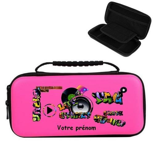 Etui Pochette Nintendo Switch Lite Rose Personnalisee Prenom Tag Hip Hop