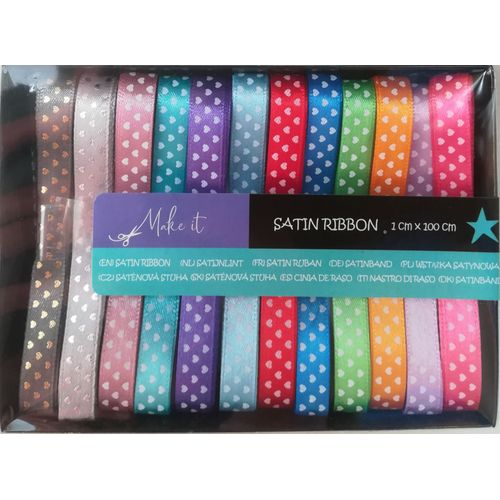 Lot De 12 Rubans Satin Décoré Pour Scrapbooking, Carterie, Décoration...