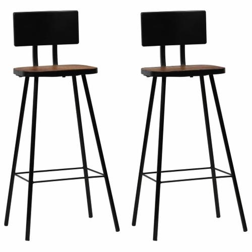 Chaises De Bar 2 Pcs Bois Massif De Récupération