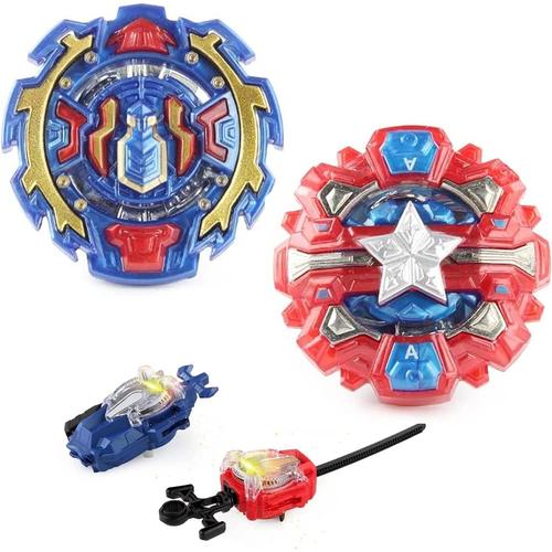 Battle Spinning Top Set, 2pcs Bay Battling Tops Burst 4d Launcher Stater Grip Et Stadium Battle Set, Toupies Avec 2 Burst Launcher Pour Enfants