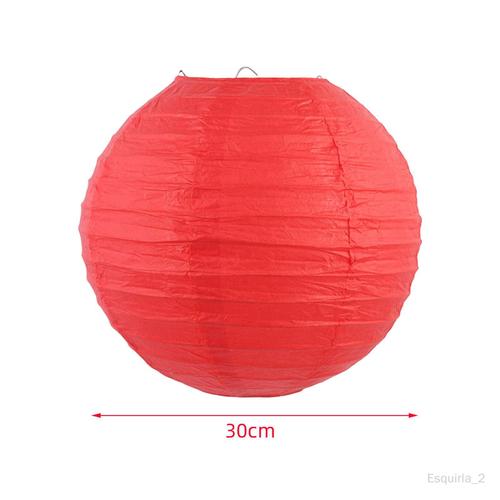 Lanternes chinoises rondes en papier, 30cm, 5 pièces, pour Rouge