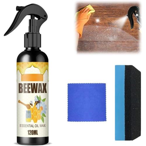 Spray de cire d'abeille micro-moléculaire naturelle, cire d'abeille pour meubles, cire d'abeille pour bois, cire d'abeille pour meubles, nettoyant pour meubles anciens (1 pièce)