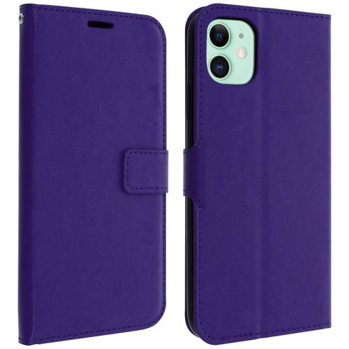 Housse Apple Iphone 11 Étui Porte Carte Support Vidéo Vintage Violet