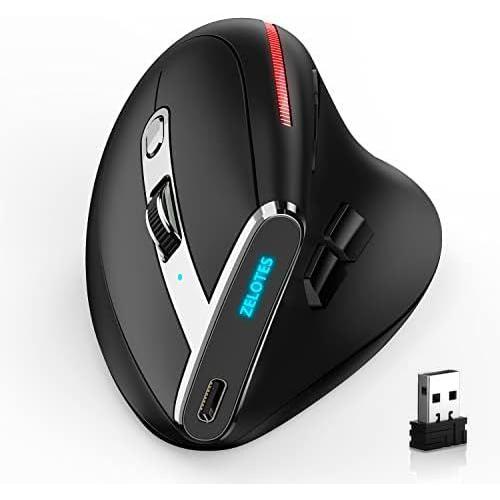 Souris sans Fil Souris Ergonomique sans Fil Gamer Peut être Chargé Vous Pouvez Personnaliser Les Touches de Raccourci Apporter 8 Clés et 5 Niveaux DPI Réglables Connexion Bluetooth¿Noir¿