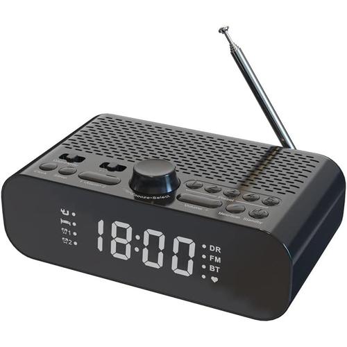 Radio Portable Rechargeable Dab/FM USB avec Affichage LED Mini Poste Radio Support Bluetooth avec Diaphragme pour Les Basses avec Fonction Réveil 3 Modes de Réveil