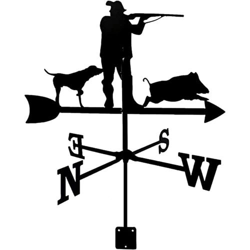 Girouette chasseur en métal et fer - Direction du vent - Chasse - Yard - Outils de mesure - Affichage de la direction du vent - Pour l'extérieur, le jardin, le toit, le paddock, la décoration