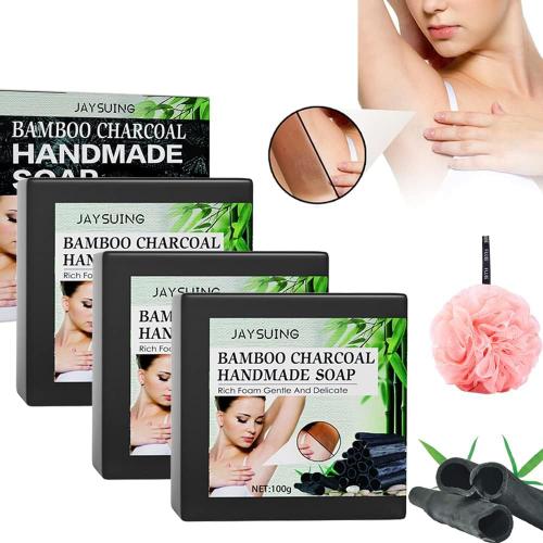 Acanthosis Nigricans Treatment Bamboo Charcoal Soap,Activated Charcoal Black Bar Soap,Dark Spot Remover Soap,Suitable for Any Part (3 pcs)