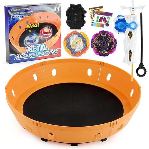 Toupie Top Set, Bay Burst Spinning Top Avec 1 Arène Détachable, 2 Nouveaux Jouets De Combat, 2 Lanceurs, Gyroscopes Tourbillonnants Pour Enfants Cadeau D¿Halloween/Noël/Nouvel An