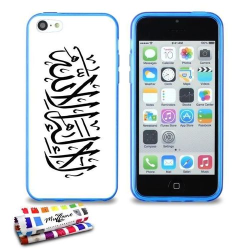 Coque Iphone 5c Chahada Al Liwa Silicone Bleu Souple (Tpu)