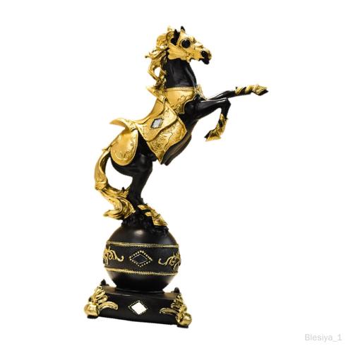 Figurine de cheval debout, armoire de sculpture animale, statue de cheval en résine, figurine de bureau pour ameublement professionnel, fête à Noir