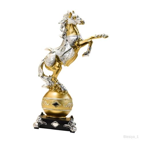 Figurine de cheval debout, armoire de sculpture animale, statue de cheval en résine, figurine de bureau pour ameublement professionnel, fête à la Doré