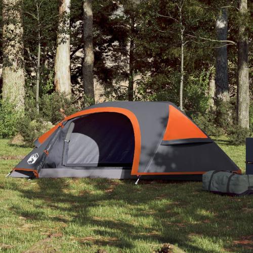 Vidaxl Tente De Camping À Dôme 1 Personne Gris Et Orange Imperméable