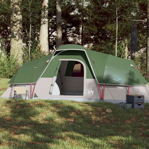 Vidaxl Tente À Dôme 11 Personnes Vert Imperméable