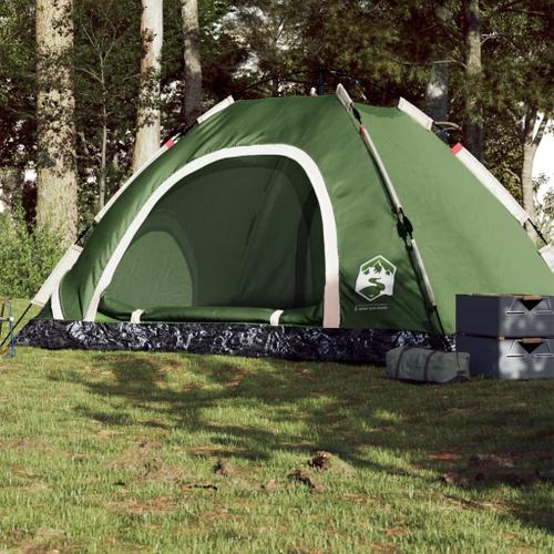 Vidaxl Tente De Camping 5 Personnes Vert Libération Rapide