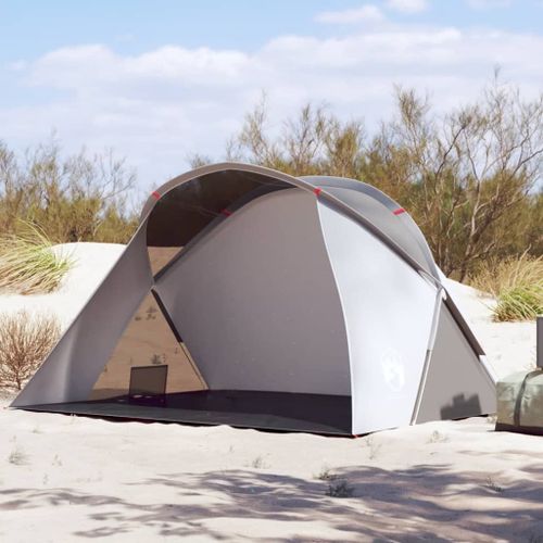 Vidaxl Tente De Plage Gris Escamotable Imperméable