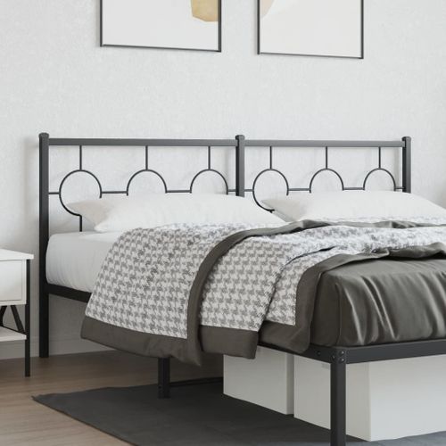 Vidaxl Tête De Lit Métal Noir 180 Cm